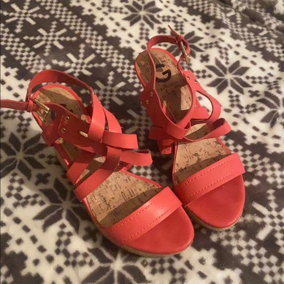 G by Guess Shoes - Pink strappy wedges